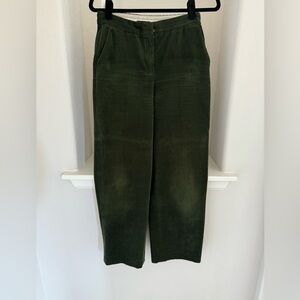 Massimo Dutti Cropped Green Trousers